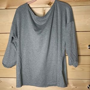 Like new grey top criss cross open back